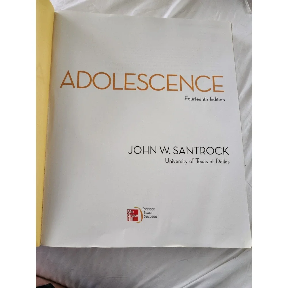 Adolescence by John Santrock Fourteenth Edition 14th  ISBN   9780071316415‎ 2012